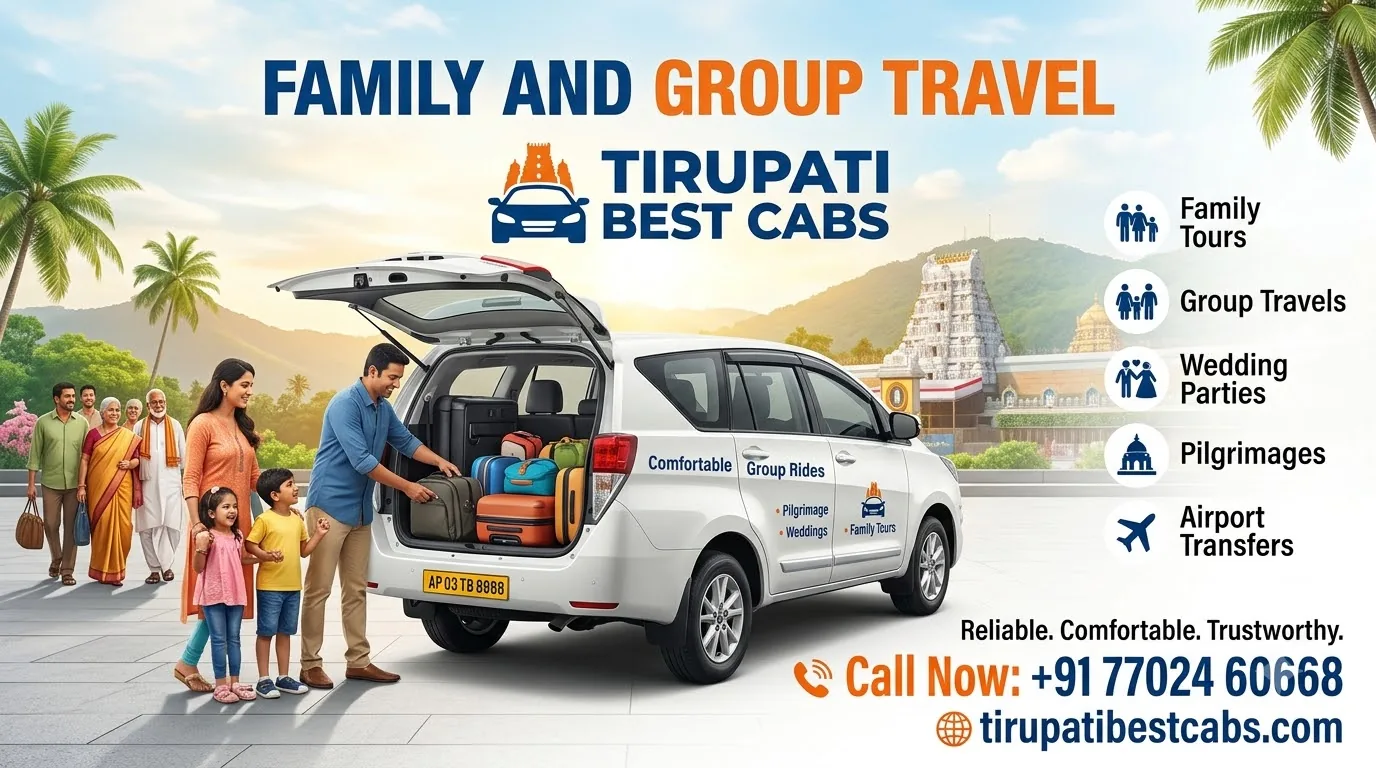Family And Group Travel | Cab in Tirupati, Tirupati cabs, Tirupati taxi service
