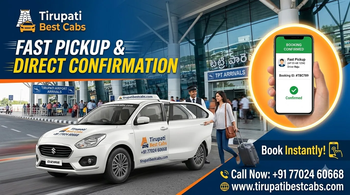 Fast pickup and direct confirmation | Cab in Tirupati, Tirupati cabs, Tirupati taxi service